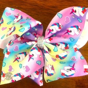 Oversized Colorful JoJo Siwa Clip bow with Unicorns